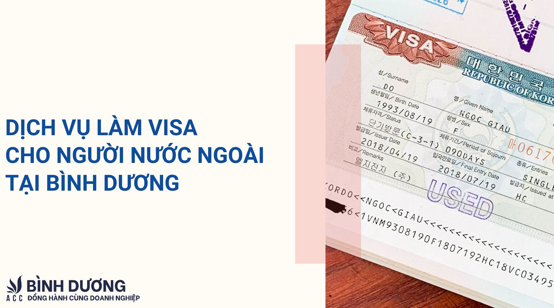 Dịch vụ làm visa cho người nước ngoài tại Bình Dương