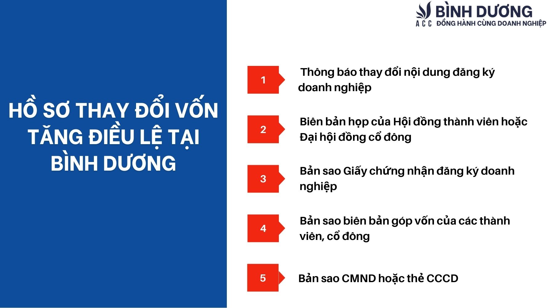 Dịch vụ thay đổi tăng vốn điều lệ tại Bình Dương