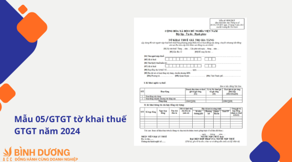 Mẫu 05/GTGT tờ khai thuế GTGT năm 2024