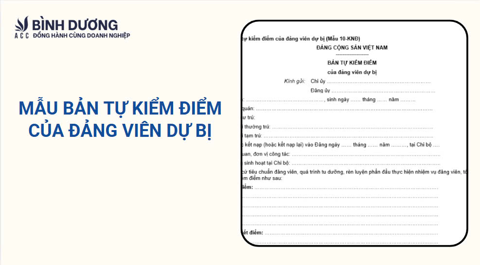 Mẫu bản tự kiểm điểm của đảng viên dự bị