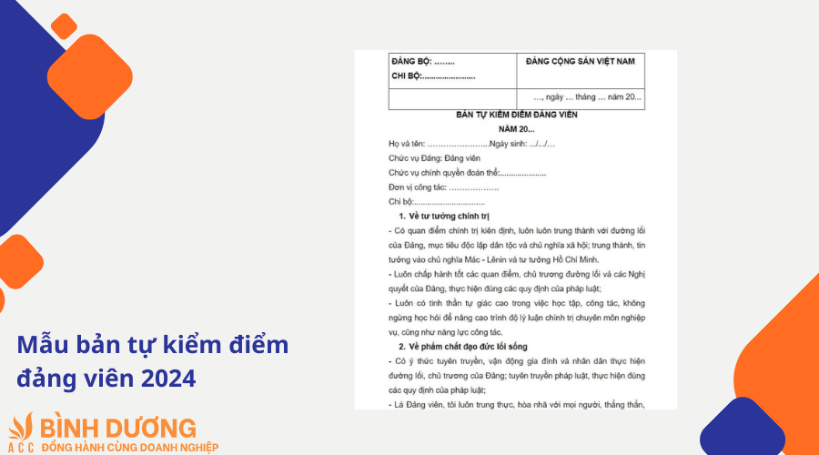 Mẫu bản tự kiểm điểm đảng viên 2024