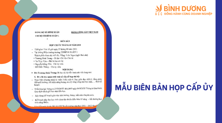 Mẫu biên bản họp cấp ủy