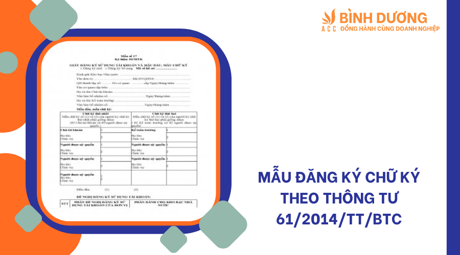 Mẫu đăng ký chữ ký theo thông tư 61/2014/TT/BTC