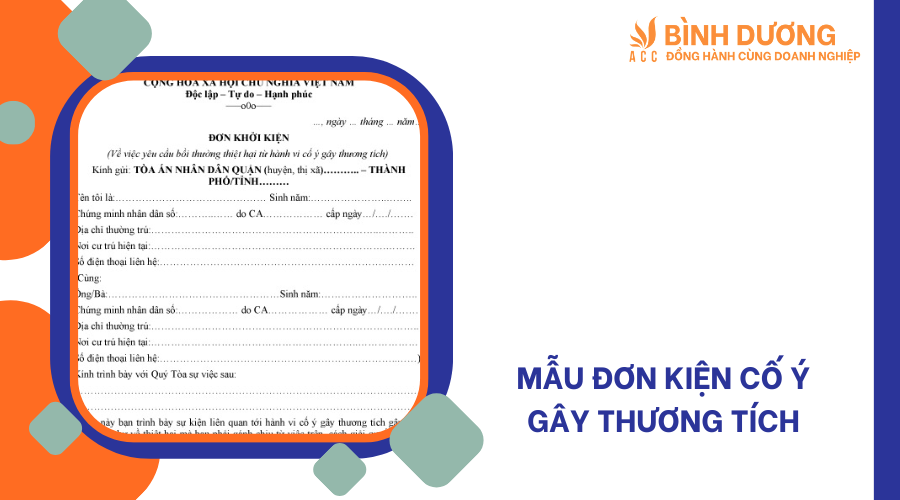 Mẫu đơn kiện cố ý gây thương tích