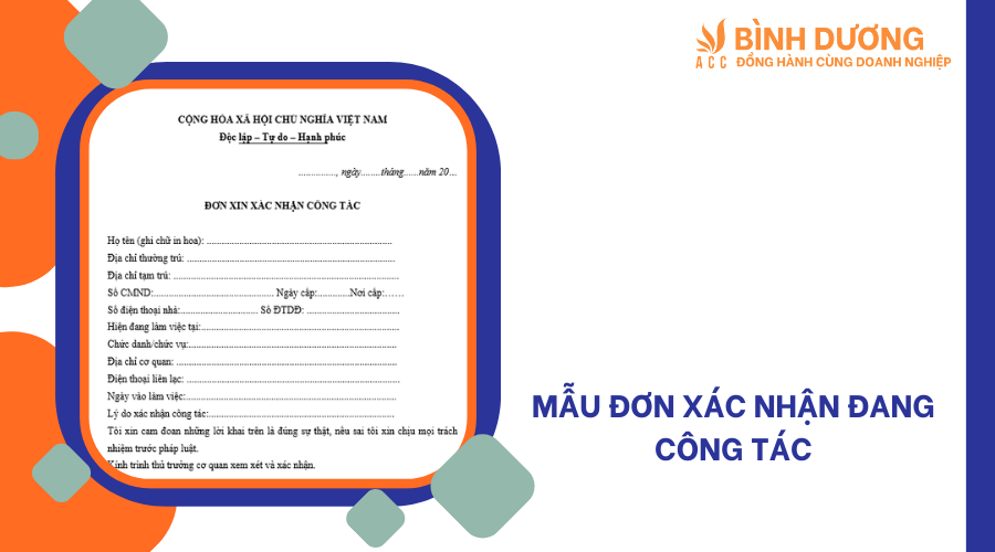 Mẫu đơn xác nhận đang công tác