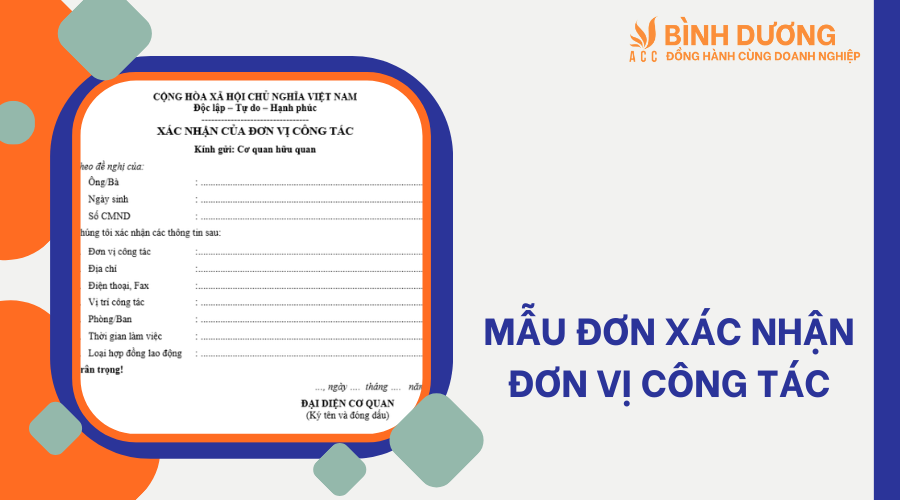 Mẫu đơn xác nhận đơn vị công tác