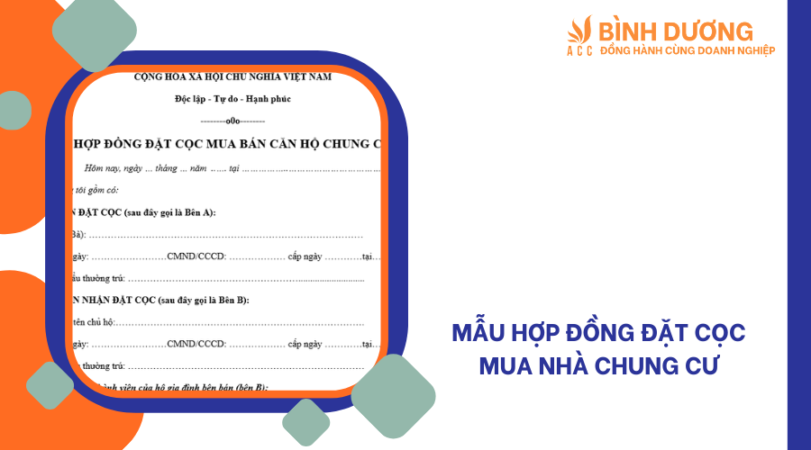 Mẫu hợp đồng đặt cọc mua nhà chung cư