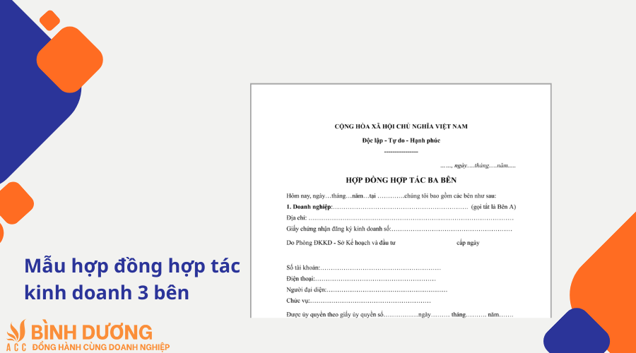 Mẫu hợp đồng hợp tác kinh doanh 3 bên