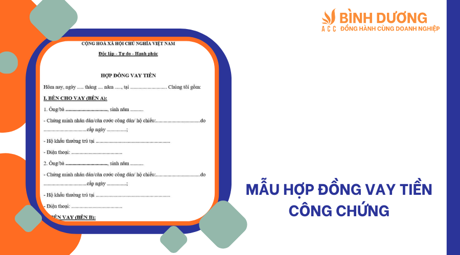 Mẫu hợp đồng vay tiền công chứng