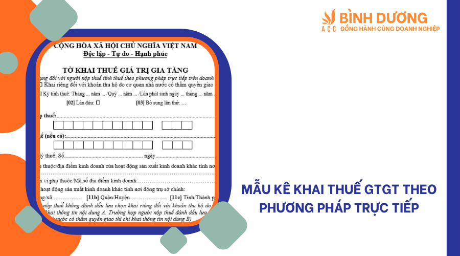 Mẫu kê khai thuế GTGT theo phương pháp trực tiếp
