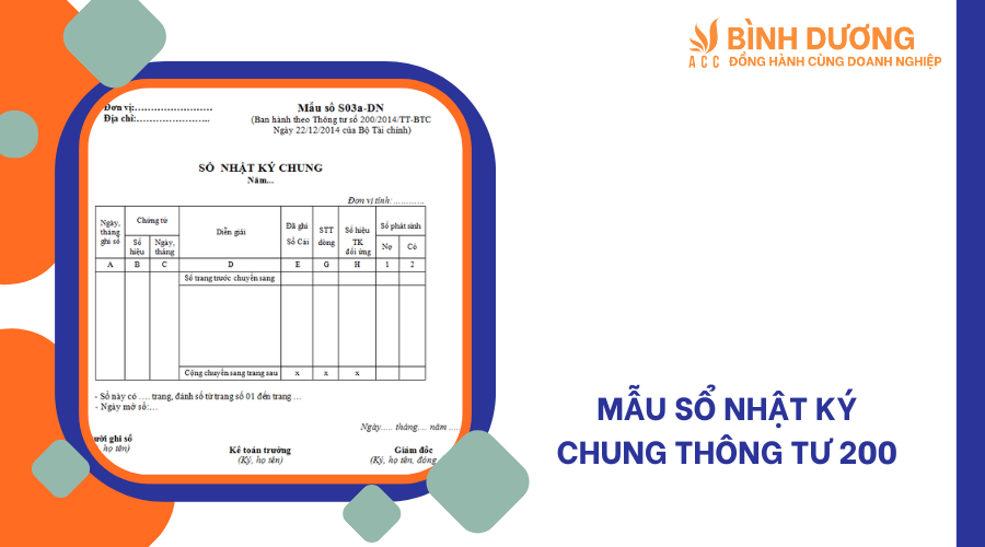 Mẫu sổ nhật ký chung thông tư 200