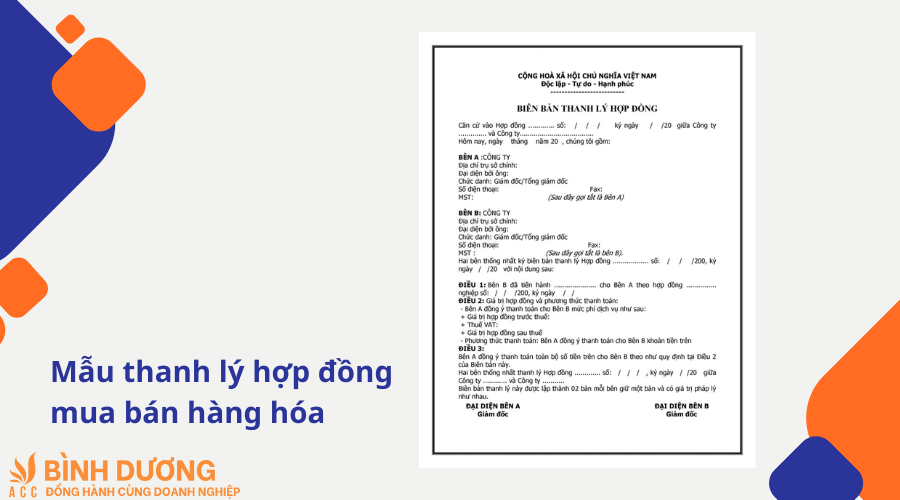 Mẫu thanh lý hợp đồng mua bán hàng hóa