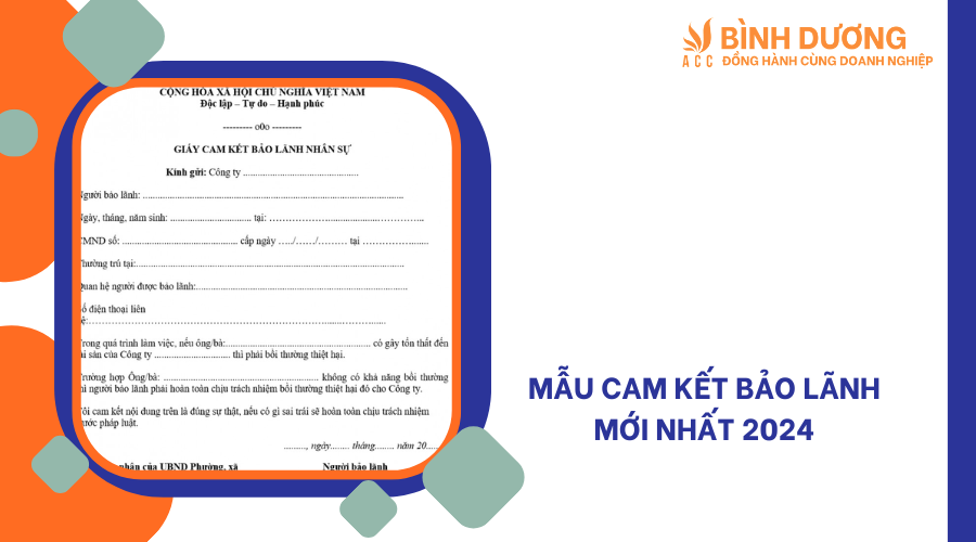 Mẫu cam kết bảo lãnh mới nhất 2024