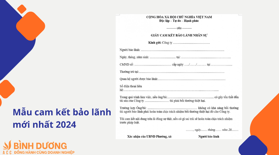 Mẫu cam kết bảo lãnh mới nhất 2024