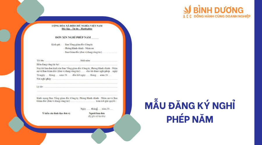 Mẫu đăng ký nghỉ phép năm