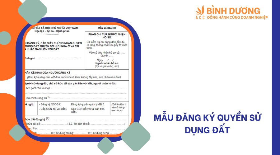Mẫu đăng ký quyền sử dụng đất