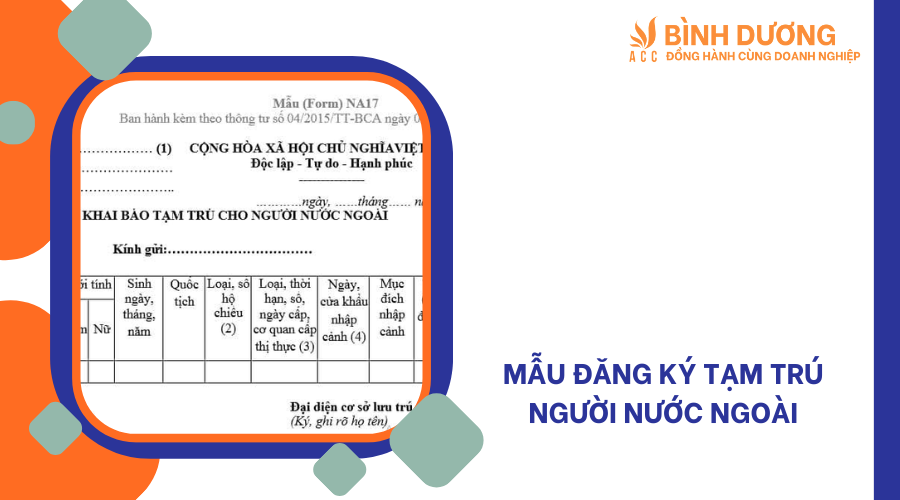 Mẫu đăng ký tạm trú người nước ngoài