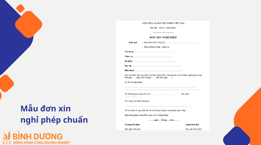 Mẫu đơn xin nghỉ phép chuẩn