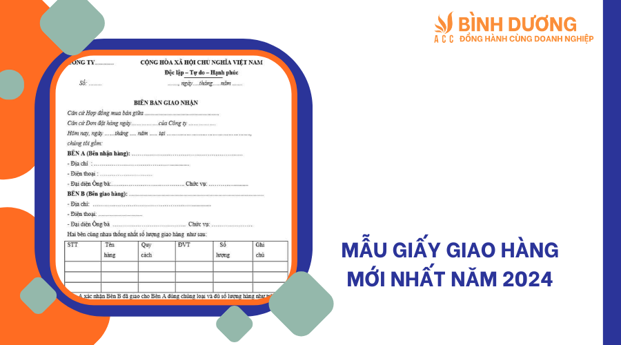 Mẫu giấy giao hàng mới nhất năm 2024