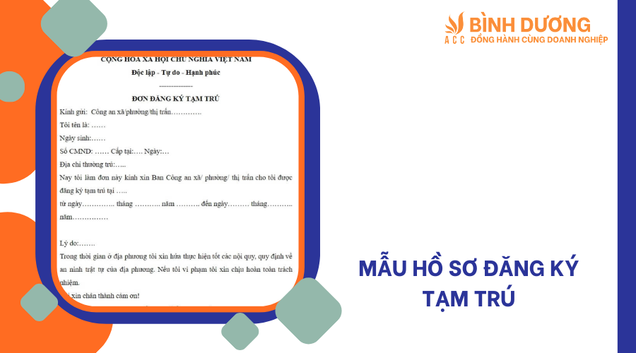 Mẫu hồ sơ đăng ký tạm trú