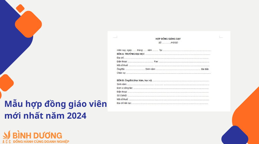 Mẫu hợp đồng giáo viên mới nhất năm 2024