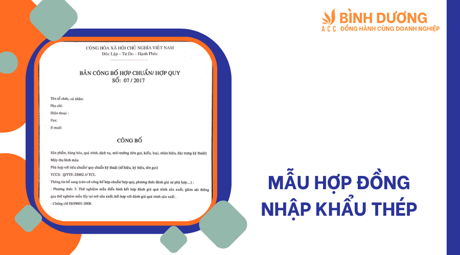 Mẫu hợp đồng nhập khẩu thép
