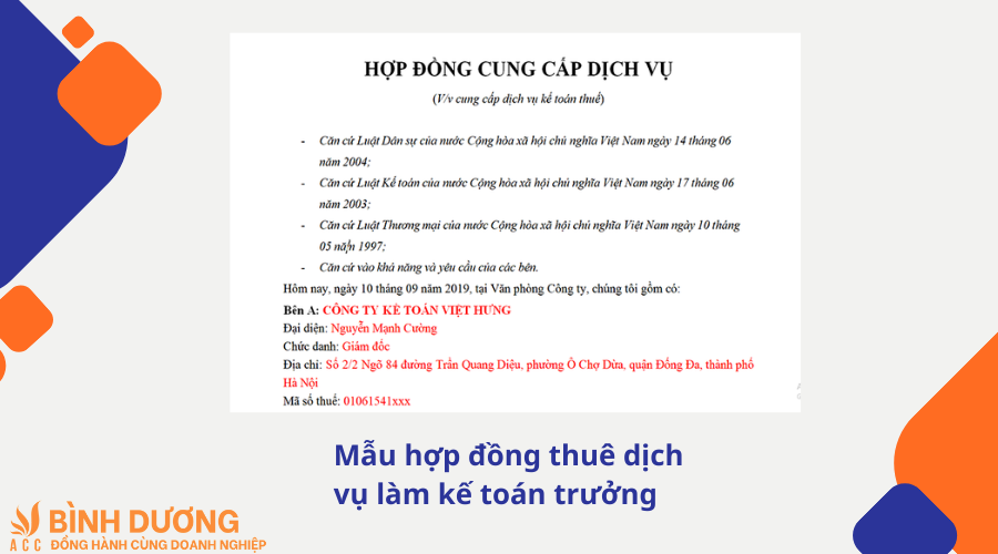 Mẫu hợp đồng thuê dịch vụ làm kế toán trưởng