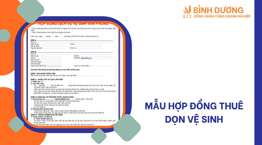 Mẫu hợp đồng thuê dọn vệ sinh