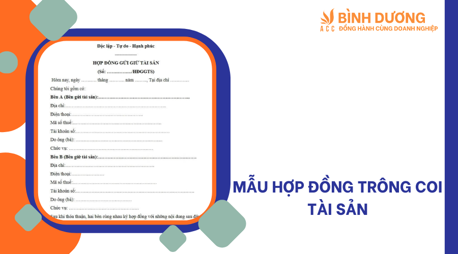 Mẫu hợp đồng trông coi tài sản