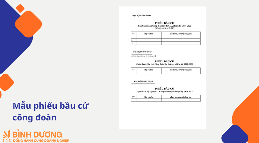 Mẫu phiếu bầu cử công đoàn