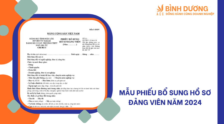 Mẫu phiếu bổ sung hồ sơ đảng viên năm 2024