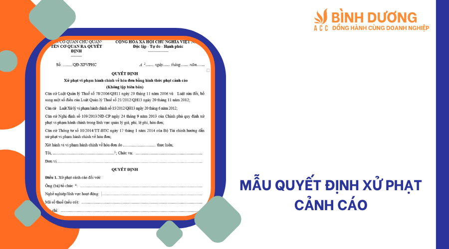 Mẫu quyết định xử phạt cảnh cáo