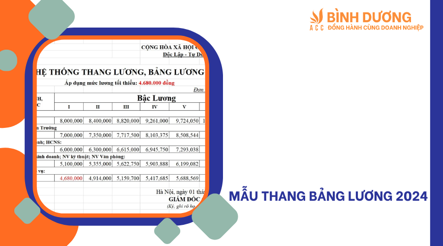 Mẫu thang bảng lương 2024