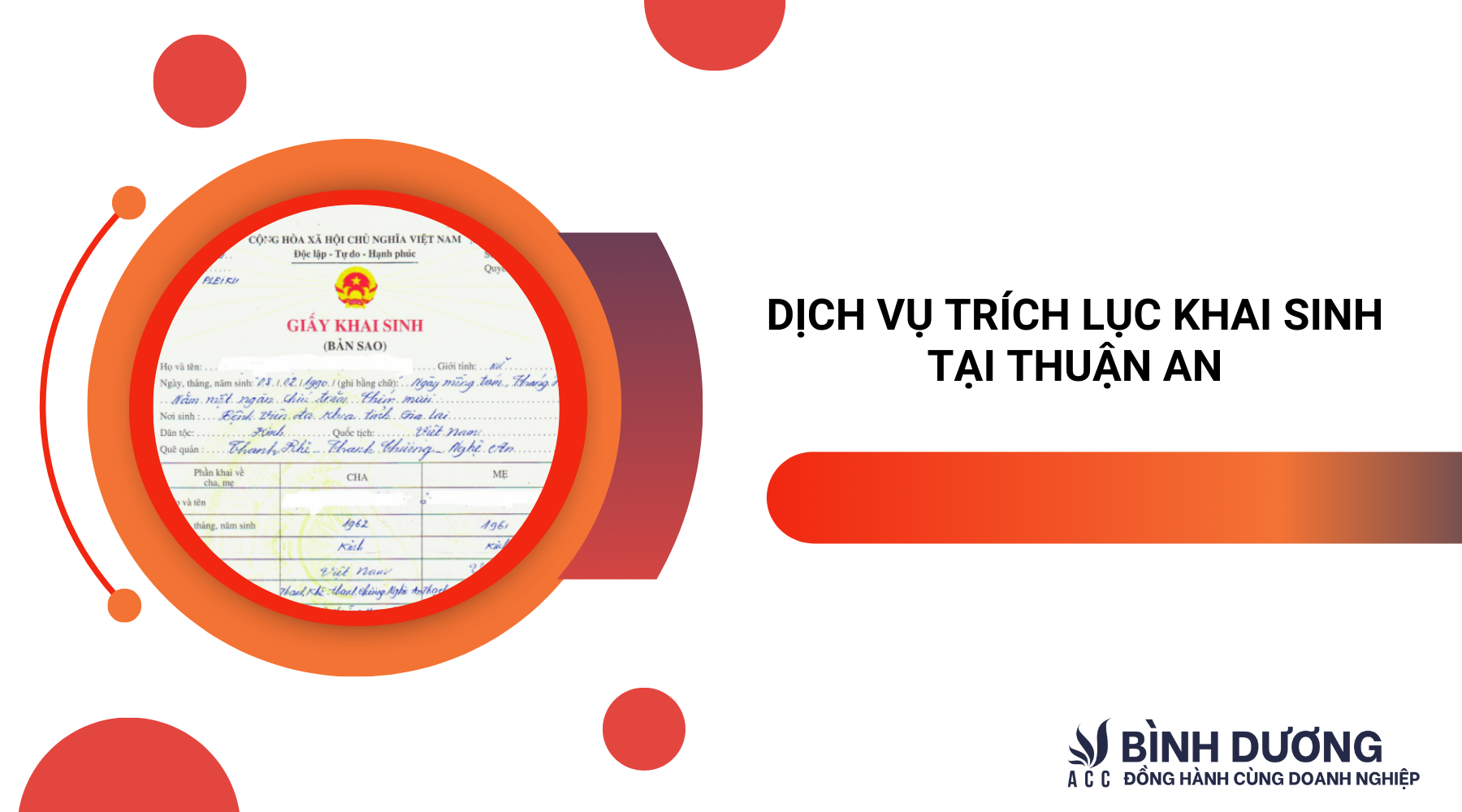 Dịch vụ trích lục khai sinh tại Thuận An