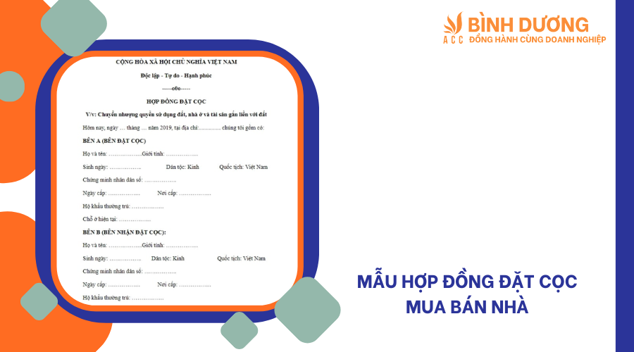 Mẫu hợp đồng đặt cọc mua bán nhà