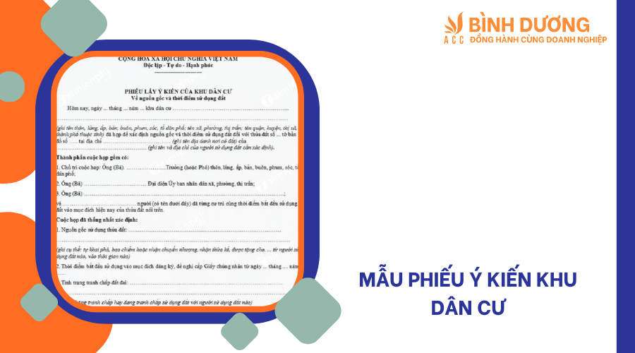 Mẫu phiếu ý kiến khu dân cư