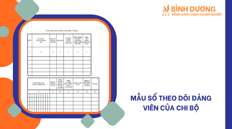 Mẫu sổ theo dõi đảng viên của chi bộ