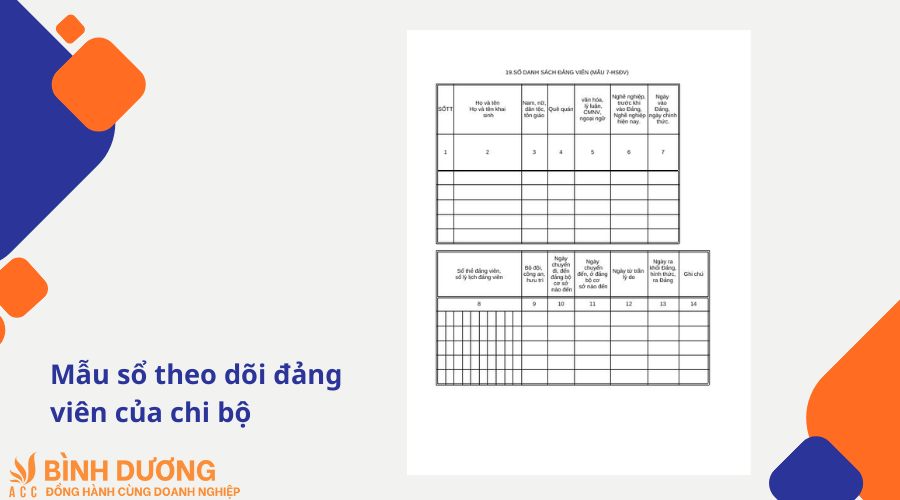 Mẫu sổ theo dõi đảng viên của chi bộ