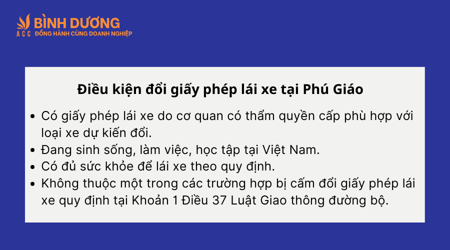 Dịch vụ đổi giấy phép lái xe tại Phú Giáo