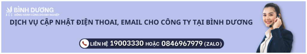 Dịch vụ cập nhật điện thoại, email cho công ty tại Bình Dương