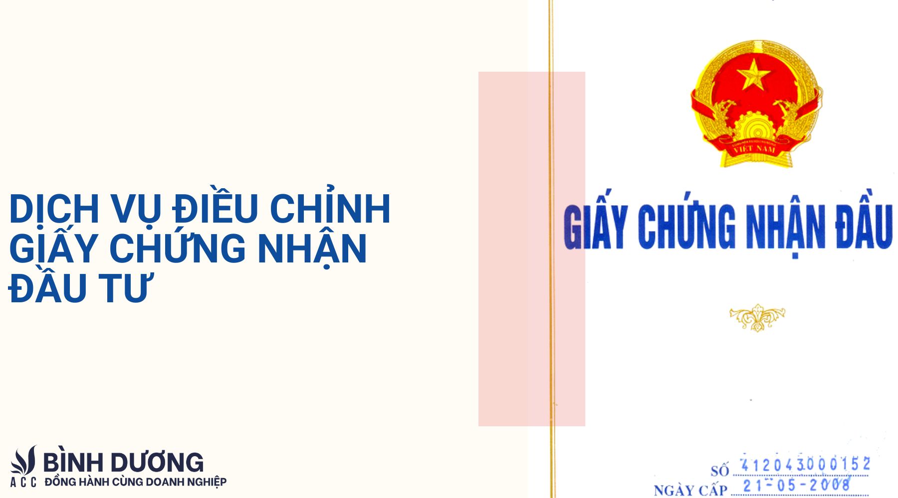 Dịch vụ điều chỉnh giấy chứng nhận đầu tư