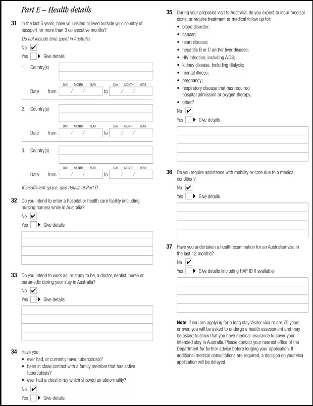 Hướng dẫn điền mẫu đơn xin visa 1419 Úc