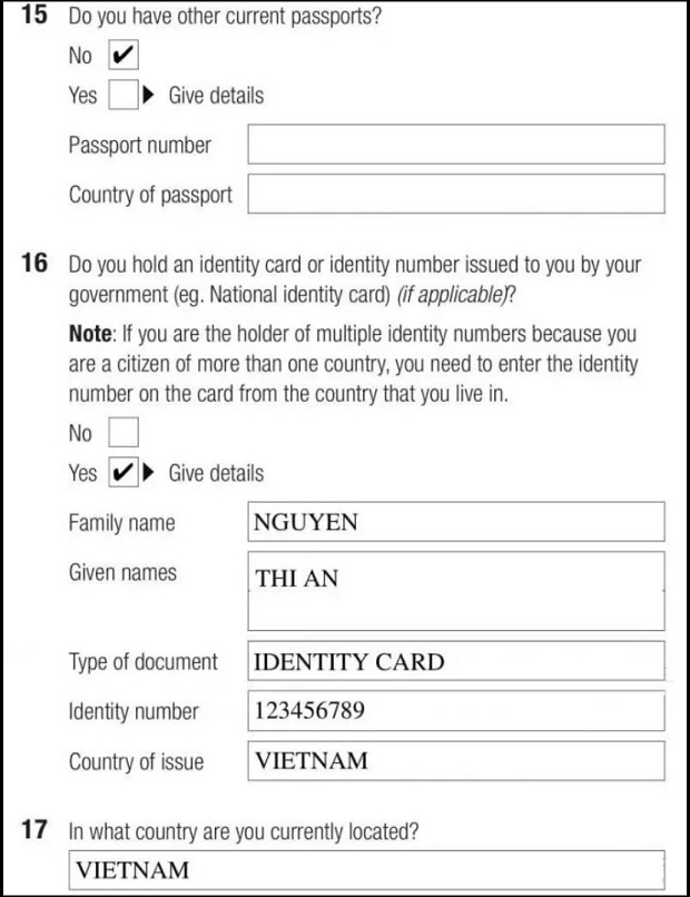 Hướng dẫn điền mẫu đơn xin visa 1419 Úc
