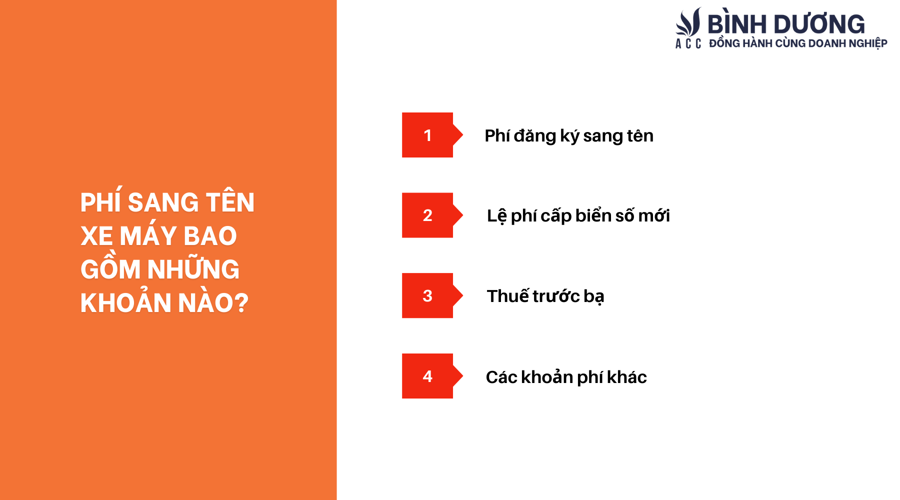 Phí sang tên xe máy cập nhật theo quy định mới