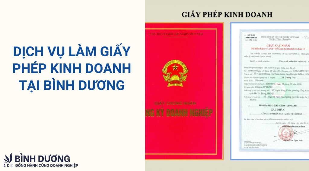 Dịch vụ làm giấy phép kinh doanh tại Bình Dương