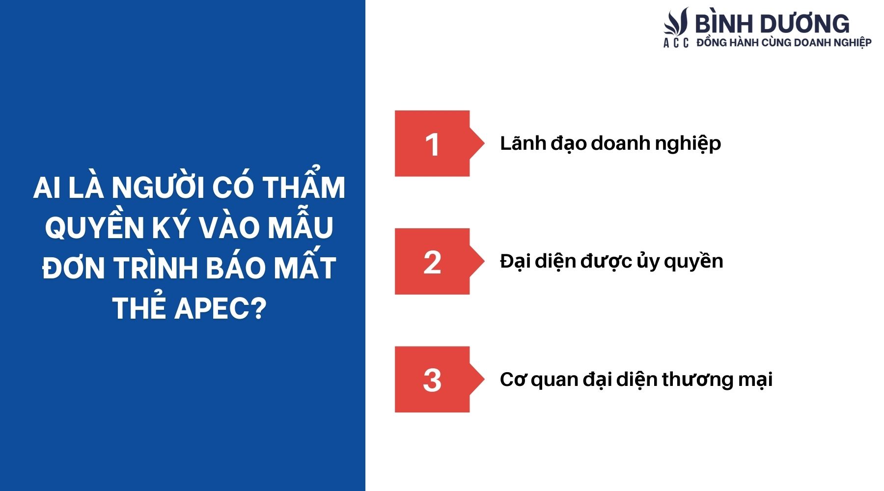 Ai là người có thẩm quyền ký vào mẫu đơn trình báo mất thẻ APEC?