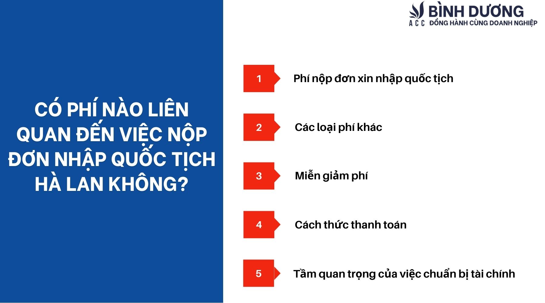 Có phí nào liên quan đến việc nộp đơn nhập quốc tịch Hà Lan không?