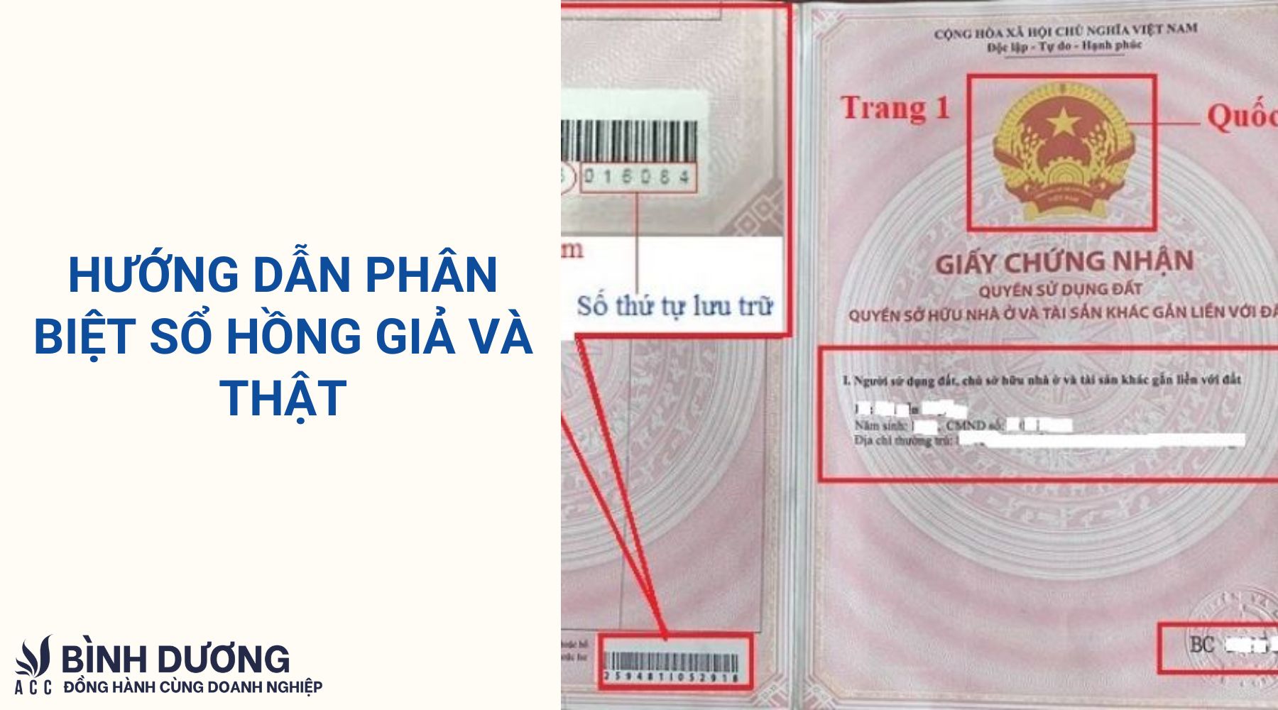 Hướng dẫn phân biệt sổ hồng giả và thật