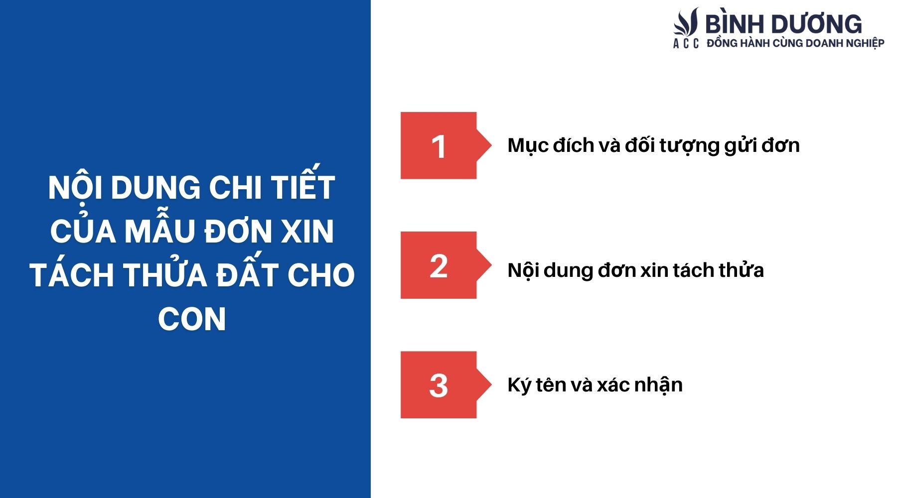 Nội dung chi tiết của mẫu đơn xin tách thửa đất cho con