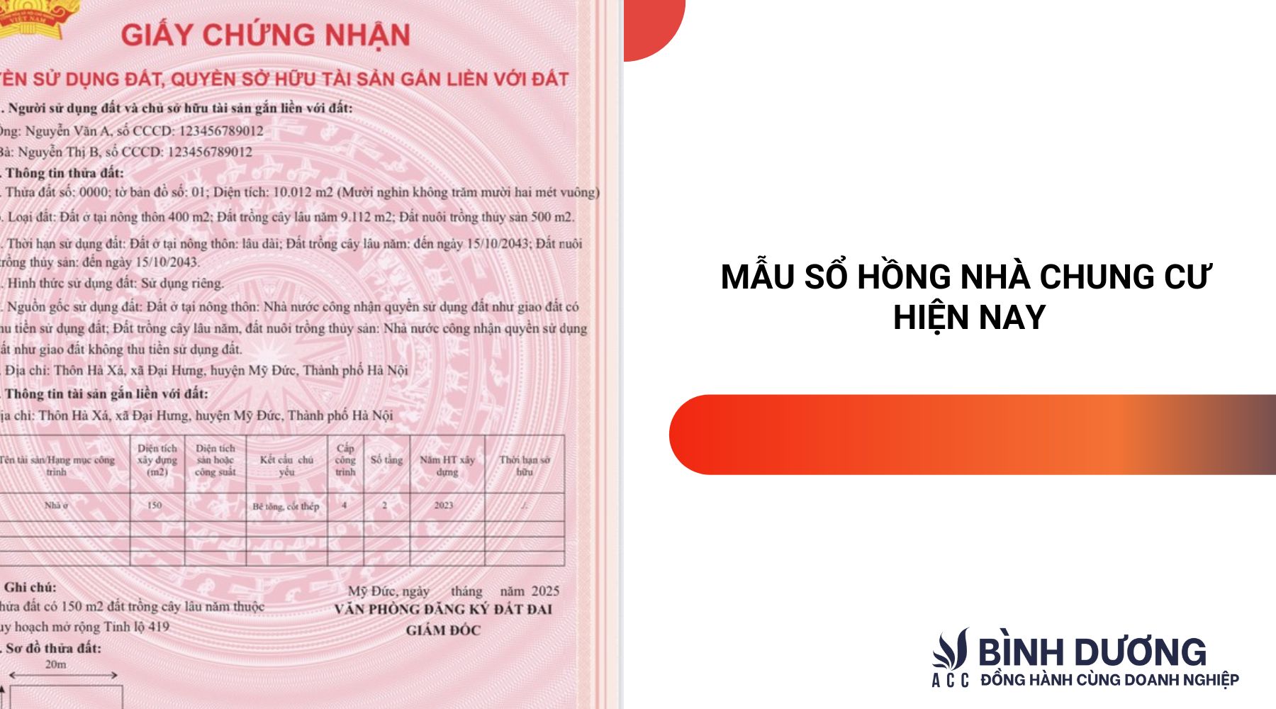 Mẫu sổ hồng nhà chung cư hiện nay